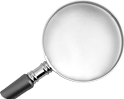 A large magnifying glass symbolising search